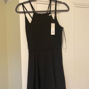 Sleeveless black strap dress